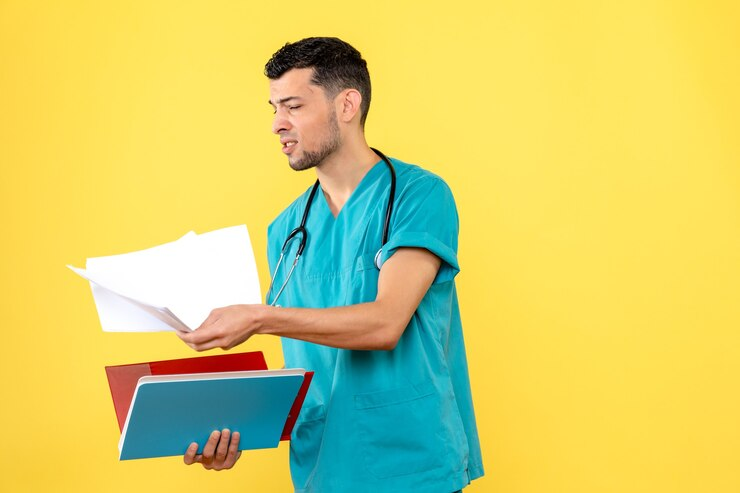 Australian healthcare professional holding a file with Kuwait’s MOH licence approval