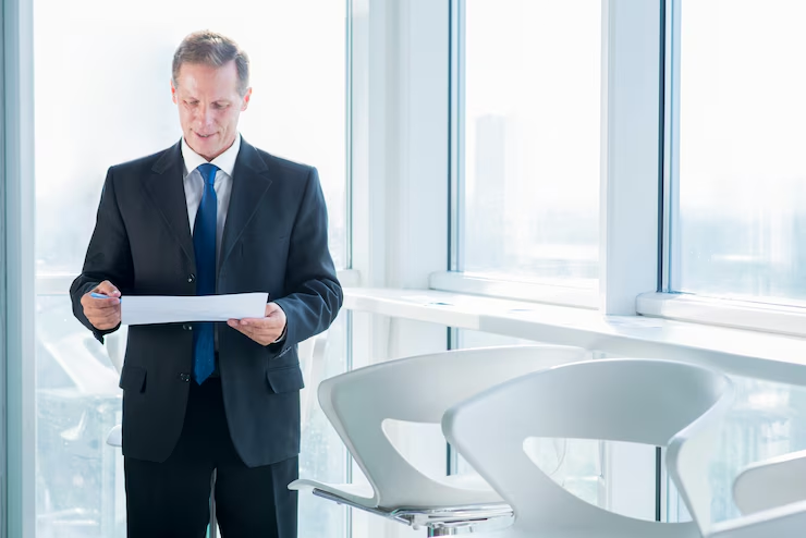 Australian man looking at attested documents