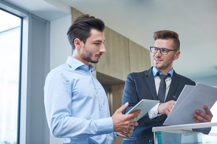 Professional staff assisting a client with Apostille requirements for European employment